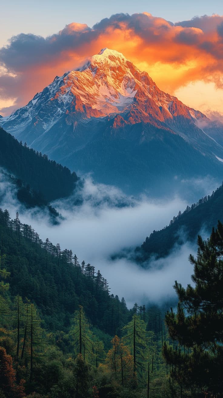 Hillside and Mountains